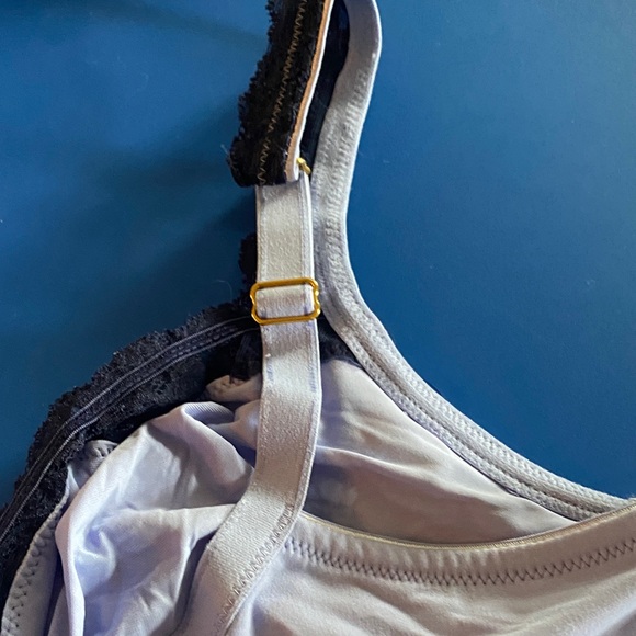 Soma Embraceable Unlined  Lace Trimmed Bra in blue and Black - Picture 11 of 11